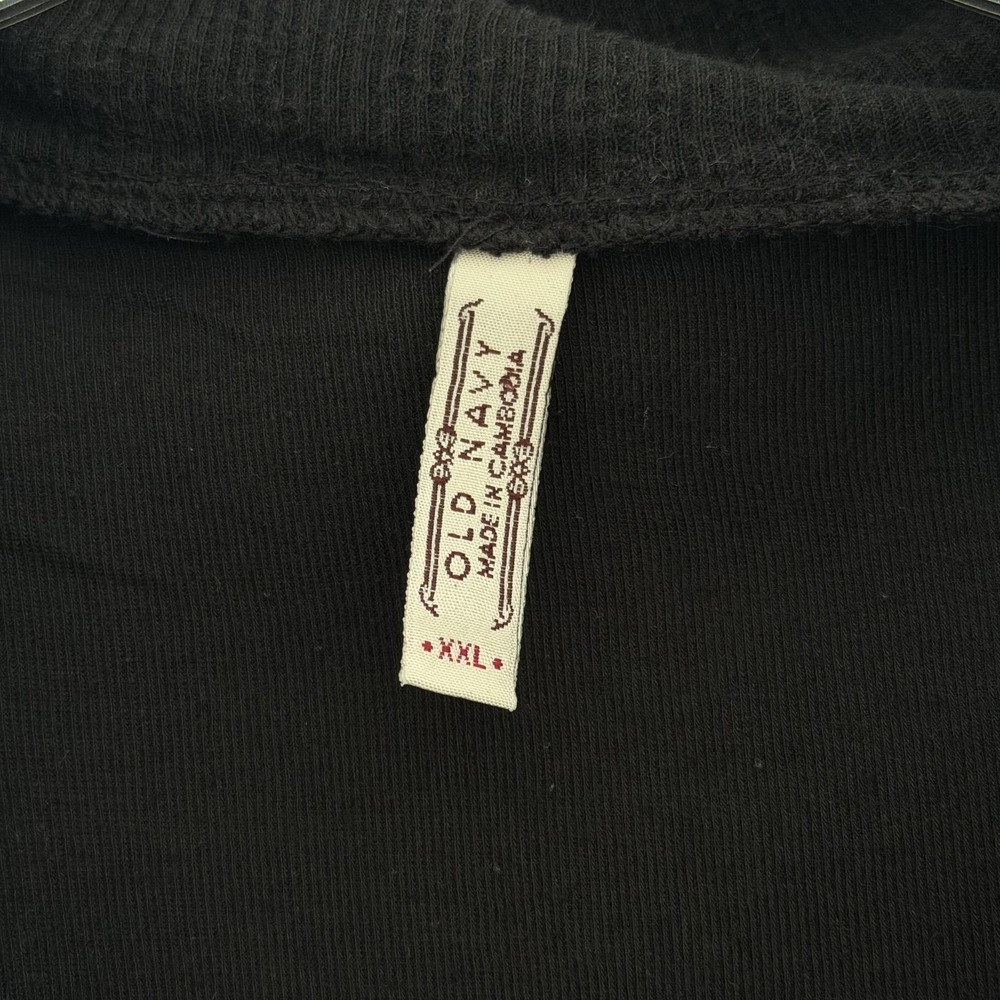 Vintage Old Navy Shirt Womens XXL Black Y2K Turtleneck Henley Long Sleeve Ribbed - Picture 9 of 16